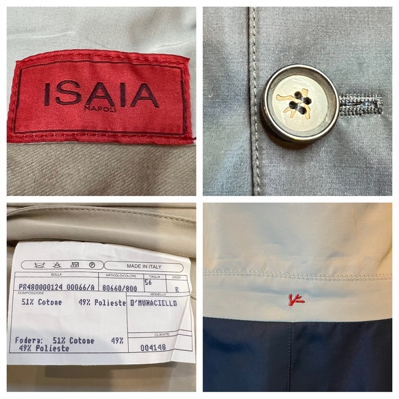 Isaia Napoli Reversible Single-Breasted Raincoat, Men’s Size 46 US/56 IT - Picture 2 of 14